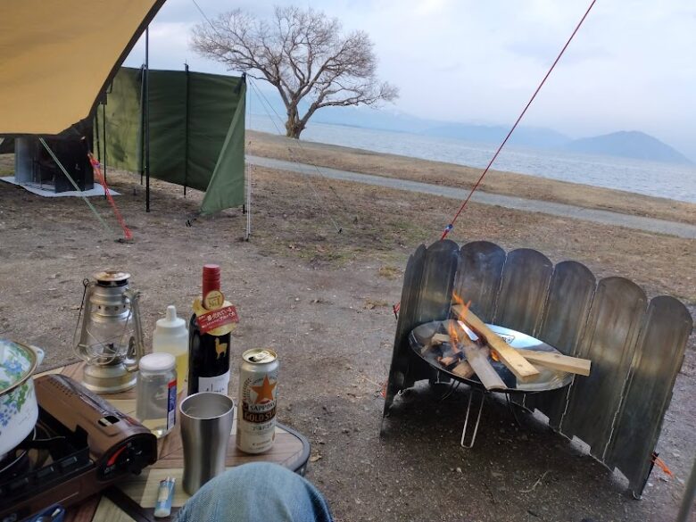 六ツ矢崎浜オートキャンプ場で食べた夕食の画像
